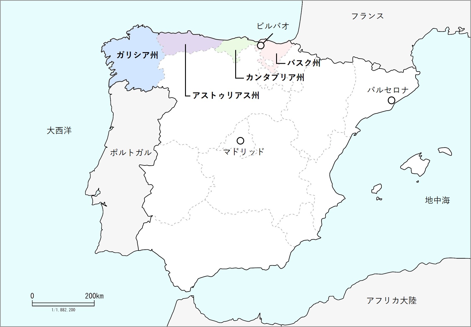 グリーンスペインの地図